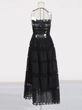 Holiday Style Dress Women 2025 Summer New Fashion Temperament Sleeveless Bra Strap Design To Hang The Neck