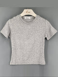Summer Basic Sheath Women Solid O Neck Tshirt Autumn Stretch Casual Undershirt Female All-match Street Activity Crop Tops-Outfit