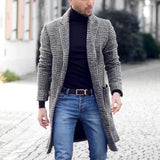 Fongt Autumn And Winter Of The Men's Coat In The Long Double Buckle Station Coarse Coat Coat