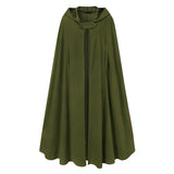 Winter Hooded Solid Cloak Poncho Coat Autumn Women Long Cape Cloak Hoodies Warm Cosplay Jackets Outwear
