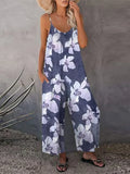 Fongt 2025 Summer Large-Size Women's Clothing Casual Sleeveless Loose Broad-Legged Jumpsuit