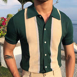 Fongt Men's Wear Clip-Colored T-Shirt Single-Dcupy Knitted Short-Sleeved POLO Shirt