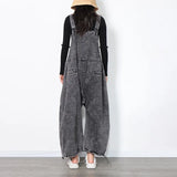 Fongt Waist Strap Jeans Fall 2024 New Loose Version Large Pocket Design Personality Wide Leg Pants Woman-Outfit