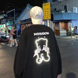 Reflective Bear Oversized Sweatshirt Kawaii Loose