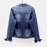 Denim Jacket Women Clothes Outside Autumn Winter Slim Casual Jackets Short Tops Students Jean Coat Oversize 5xl