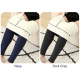 Winter Warm Pants Women 2 Pcs Velvet Thick Legging High Waist Push Up Elastic Sports Pants Warmth Lamb Wool