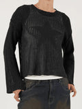 Star Jacquard Crochet Knit Top-Outfit