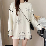 New 2022 Oversized Drawstring Beading Elegant Fashionable Autumn Winter Wild Women's Sweaters Pullovers Tops