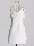 French Splicing Three-Dimensional Flower Bra Short Dress 2025 Summer New Elegant Wind To Show Thin Short Dress
