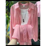 Fongt New Fashion Clothes Beaded Sunscreen Women Loose Lantern Sleeve Shirt Senior