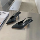Fongt And Summer New Pointed Fine Heel Single Shoes Behind The Empty Sandals Fairy Style With Skirt High Heels