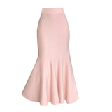 Half Skirt Women's Spring And Autumn Korean Version Solid Color Slim Long Skirt Shows Skinny Buttocks Fishtail Skirt With Long Winter Style-Outfit