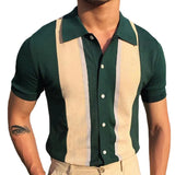 Fongt Men's Wear Clip-Colored T-Shirt Single-Dcupy Knitted Short-Sleeved POLO Shirt