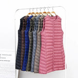2024 New Light Down Jacket Women In The Long Loose Thin Vest Coat Vest Button Fashion-Outfit