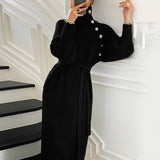 Fongt French Temperament In Autumn And Winter 2025 With A Sweater Inside The Long Knee-Jerk Knitted