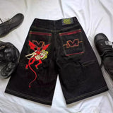 Denim Shorts Men's Spring / Summer 2024 Trendy Denim Trousers Loose Casual Trousers-Outfit