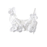 Fongt Women's Clothing INS Net Red Explosion Handmade Flower Decoration Slings Short Fashion Sexy