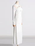 Fongt Autumn New Temperament Sister Style Dress Design Bump Color Thin Knitted Dress Female Match