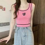 Sexy Sweet Embroidered Ice Vest Women Summer New Exterior Design Slings Tidly Sleeveless