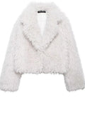 Faux Fuzzy Fur Crop Coat-Outfit