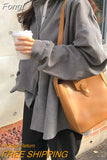 New Fashion Woman Corduroy Jacket Solid Shirt Single Breasted Turn Down Collar Long Sleeve Pocket Button