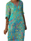 Elegant Floral Print Dress 703-1-Outfit