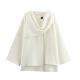 Fongt New Women's Dress With Asymmetrical Scarf Short Knitted Coat