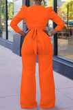 Sleeve Wrap Crop Top Pants Set 703-1-Outfit