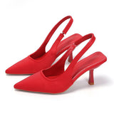 Fongt Spring And Summer New Pointed Thin Heel High Heel Shoes After Empty Head Sandals Fairy Wind With Skirt High