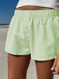 Women Front Button Shorts Loose Casual Elastic High Waist Plaid/Striped Print Lounge Shorts Going Out Short Pants New-Outfit