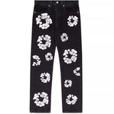 Chaochao Kapok Retro Water Washed Loose Straight Tube Casual Men's Jeans-Outfit