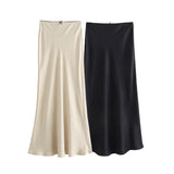 Spring Silk Satin Floral Trimmed Skirt 4661400 806-Outfit