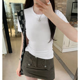 Round-Necked Short-Sleeved T-Shirt A New Summer Spicy Girl Looks Thin, Casual And Beautiful