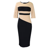 Fongt Plus-Size Women's Clothing 2025 Spring New Fashion Temperament OL Five-Sleeve Bagted Hip Dress