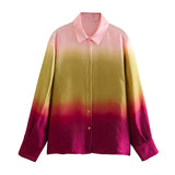 Spring Tie-Dye Printed Fashion Leisure Long-Sleeved Shirt-Outfit
