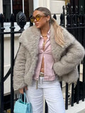 Fongt Women's Winter Fashion Temperament Style Wind Artificial Fur Coat D69352