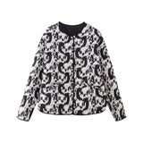 Fongt Women's ZA Autumn And Winter New Animal Print Cotton Jacket Jacket