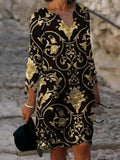 Elegant Floral Print Dress 703-1-Outfit