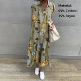 Elegant Summer Long Shirt Dress Women Lapel Neck Short Sleeve Solid Loose Work Sundress Robe Femme Maxi