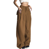 Retro Street Low Waist Wide Leg Pants-Outfit