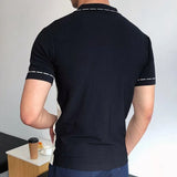 Fongt Men's New Summer Men's Knitted Slammed Colling Color Commercial Polo Shirts