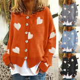 Fongt And Winter New Women's Sweater Single Breasted Love Sweater Women's