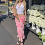Pink Floral Maxi Skirt-Outfit