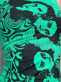 Gothic Screen Print Crop Tank Top-Outfit