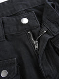 Goth metal buckle pocket cargo pants-Outfit