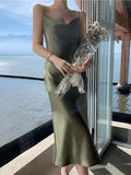 Satin Slip Maxi Dress-Outfit