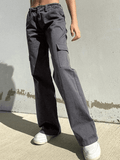 Low Waist Y2K Straight Leg Pants-Outfit