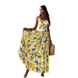 New Slip Print Backless Dress Dress-Outfit