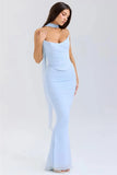 Corset And Bodycon Maxi Skirt With Neckerchief Set-Outfit