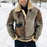 Fongt Leather Velvet Men's Coat Station Winter Warm Jacket Thick Collar Hit Six Colors Seven Yards